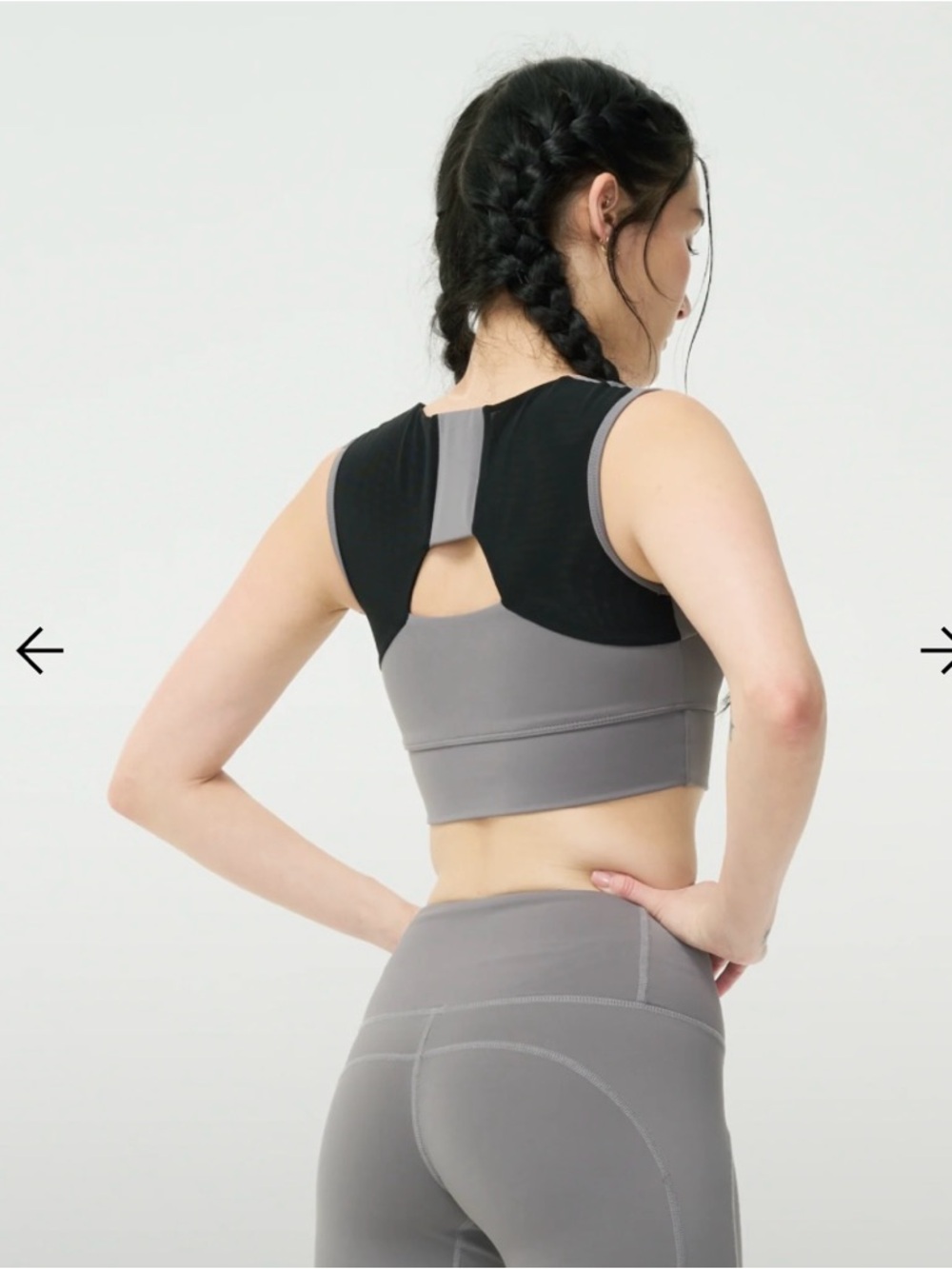 Forme Power Sports Bra Keyhole Back Gray Size M Sculpting Activewear - Picture 2 of 5